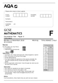 GCSE MATHEMATICS Foundation Tier	Paper 3 Calculator