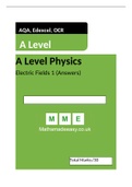 AQA OCR Edexcel A Level Physics Electric Fields Answers