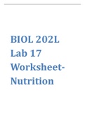 BIOL 202L Lab 17 Worksheet- Nutrition.