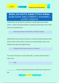 BIDA 630 DATA ANALYTICS FINAL QUESTIONS AND CORRECT ANSWERS |  LATEST UPDATE