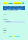 FGCU - EXERCISE PHYSIOLOGY  EXAM 1 QUESTIONS AND CORRECT  ANSWERS | LATEST UPDATE