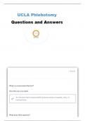 UCLA PHLEBOTOMY PREP QUESTIONS AND ANSWERS