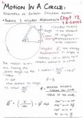 Motion in A Circle (Chpt 12) Notes & Questions Physics 9702 AS & A level