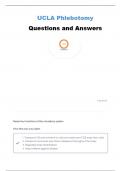 UCLA PHLEBOTOMY PREP EXAM 2 QUESTIONS AND ANSWERS