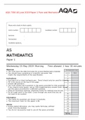 AQA 7356 AS Paper 1 Pure and Mechanics   