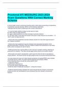   Proctored ATI MEDSURG 2023-2024 Exam Questions With Correct Marking Scheme