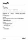 AQA AS HISTORY PAPER 2N QUESTION PAPER 2024 (7041/2N: Revolution and Dictatorship in Russia ,1917-1953)