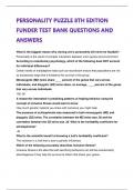 PERSONALITY PUZZLE 8TH EDITION FUNDER TEST BANK QUESTIONS AND ANSWERS 