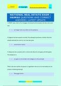 NATIONAL REAL ESTATE EXAM – HAWAII QUESTIONS AND CORRECT  ANSWERS | LATEST UPDATE