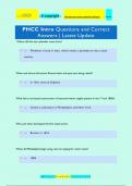 PHCC Intro Questions and Correct  Answers | Latest Update