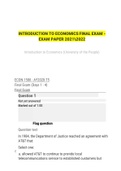 Introduction to Economics Final exam - Exam paper 2021-2022