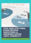 ITSS 3300 UTD FINAL EXAM REVIEW QUESTIONS & ANSWERS RATED 100% CORRECT!!