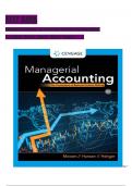 Test Bank for Managerial Accounting: The Cornerstone of Business Decision Making, 8th Edition by (Mowen/Hansen/Heitger), ISBN: 9780357715345,CH 1-5 .100% VERIFIED!!