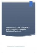 Conveyancing Cert. Test (2024) – With Questions & Complete Solutions (Rated A+)