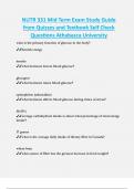 NUTR 331 Mid Term Exam Study Guide  from Quizzes and Textbook Self Check  Questions Athabasca University