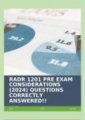 RADR 1201 PRE EXAM CONSIDERATIONS (2024) QUESTIONS CORRECTLY ANSWERED!!