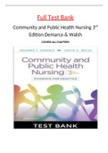 TEST BANK FOR COMMUNITY AND PUBLIC HEALTH NURSING Evidence for Practice 3RD EDITION BY ROSANNA DEMARCO & JUDITH HEALEY-WALSH ISBN  1975111699 