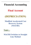 Modified Accelerated Cost Recovery System (MACRS) Switch to Straight Line Method Chapter 014