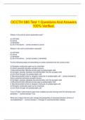   OCCTH 585 Test 1 Questions And Answers 100% Verified.