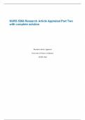 NURS 5366 Research Article Appraisal Part Two with complete solution 