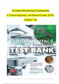 Test Bank - for Microbiology Fundamentals A Clinical Approach 3rd Edition by Marjorie Kelly Cowan, All Chapters | Complete Guide A+