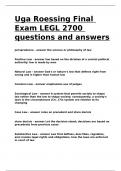 Uga Roessing Final Exam LEGL 2700 questions and answers.