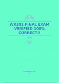 WX301 FINAL EXAM VERIFIED 100% CORRECT!!