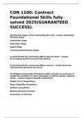 CON 1100 Contract Foundational Skills fully solved 2025(GUARANTEED SUCCESS)