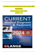 TEST BANK For Current Medical Diagnosis And Treatment 2024, 63rd Edition By Maxine Papadakis, Stephen Mcphee, Verified Chapters 1 - 42, Complete Newest Version