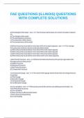 FAE QUESTIONS (ILLINOIS) QUESTIONS WITH COMPLETE SOLUTIONS