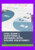 CPSC EXAM 1 QUESTIONS & ANSWERS WITH SOLVED SOLUTIONS!!