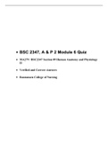 BSC 2347 AP 2 Module 6 Quiz (3 Latest Versions), BSC 2347 AP 2 (Latest) Human Anatomy and Physiology II, Secure HIGHSCORE, Rasmussen College