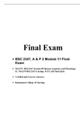 BSC 2347 AP 2 Module 1,2,3,4,5,6,7,8,9,10,11 Quiz (Each 3 Latest Versions), Module 05 Midterm Exam  (5 Versions), Final Exam (5 Versions),  BSC 2347 AP 2 (Latest) Human Anatomy and Physiology II, Secure HIGHSCORE, Rasmussen College