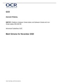 H007/01: Relations between Greek states and between Greek and non-Greek states 492-404 BCAdvanced Subsidiary GCEMark Scheme for November 2020