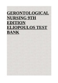 GERONTOLOGICAL NURSING 9TH EDITION ELIOPOULOS TEST BANK