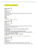 Straighterline; MED101_ CPR Quiz 4; CPR & First Aid Quiz 4_answered and graded(Excellent score)