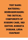 Test Bank Maternal-Newborn Nursing The Critical Components of Nursing Care, 3rd Edition, Roberta Durham, Linda Chapman