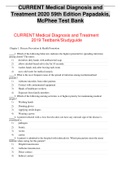 CURRENT Medical Diagnosis and Treatment 2020 59th Edition Papadakis, McPhee Test Bank/ well answered