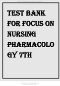 TEST BANK FOR FOCUS ON NURSING PHARMACOLOGY 7TH EDITION BY KARCH