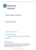 Edexcel GCE In Chemistry (9CH0) Paper 2 MS 2021: Advanced Organic and Physical Chemistry 