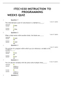 ITEC1030 INSTRUCTION TO PROGRAMMING WEEK5 QUIZ