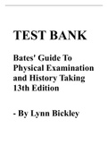 Bates' Guide To Physical Examination and History Taking 13th Edition - By Lynn Bickley Test Bank Pdf