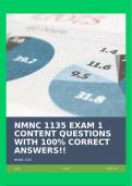 NMNC 1135 EXAM 1 CONTENT QUESTIONS WITH 100% CORRECT ANSWERS!!