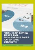 FINAL EXAM REVIEW - TICKET AND SPONSORSHIP SALES RATED 100% CORRECT!!