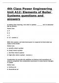 4th Class Power Engineering Unit A12 Elements of Boiler Systems questions and answers