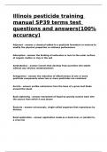 Illinois pesticide training manual SP39 terms test questions and answers(100- accuracy).