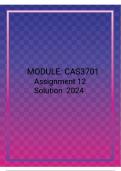 CAS3701 ASSIGNMENT 12 -  DUE DATE 04 OCTOBER 2024