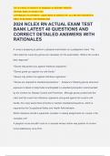 2024 NCLEX RN ACTUAL EXAM TEST BANK LATEST 40 QUESTIONS AND CORRECT DETAILED ANSWERS WITH RATIONALES