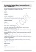 Pearson Vue National Health Insurance Practice Test Exam Answers.