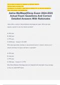 Aetna Ma/Mapd/Dsnp Exam 2024-2025 Actual Exam Questions And Correct Detailed Answers With Rationales